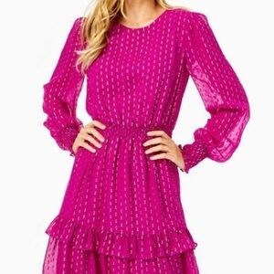 Lilly Pulitzer Vibrant Magenta Long Sleeve Dress